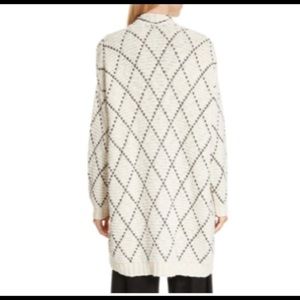 Eileen Fisher White Kimono Black Peruvian Organic Cotton Cardigan
